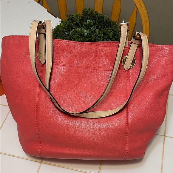 Michael Kors Coral Leather Tote - Picture 4 of 7